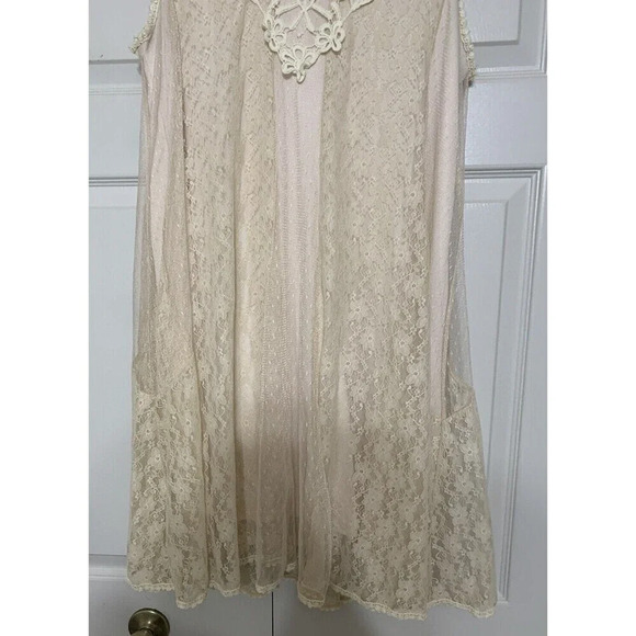 Easel Ivory / Cream Lace & Crochet Cottage Core Fairy Core Whimsical Dress L - Picture 9 of 11